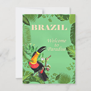 Brasilien Reiseplakat, Toucan, Postkarte