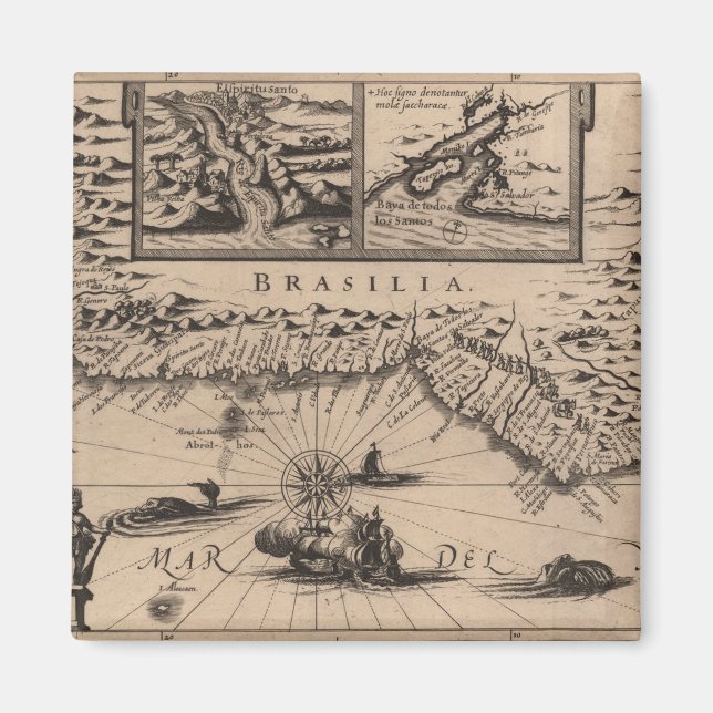 Brasilien, Reys-Boeck ,(1624) Magnet (Vorne)