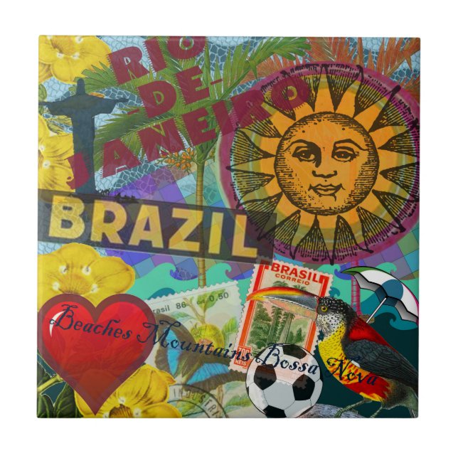 Brasilien Rio de Janiero Sun Reisen Farbenfrohe Ku Fliese (Vorderseite)