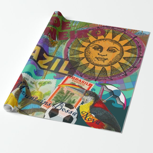 Brasilien Rio de Janiero Sun Reisen Farbenfrohe Ku Geschenkpapier (Ungerollt)