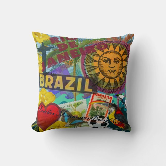 Brasilien Rio de Janiero Sun Reisen Farbenfrohe Ku Kissen (Vorderseite)