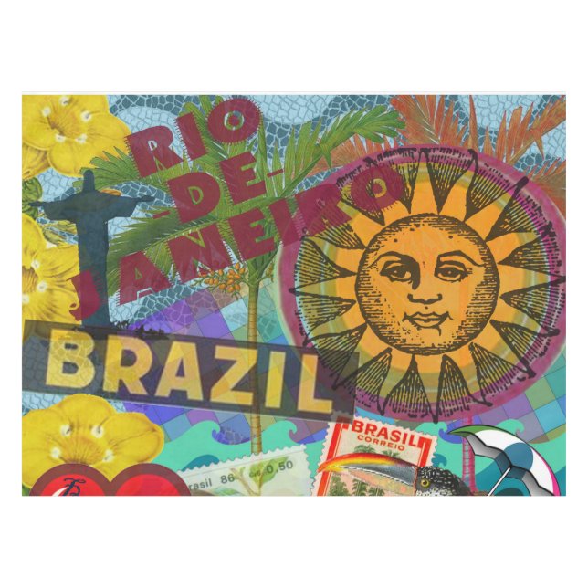 Brasilien Rio de Janiero Sun Reisen Farbenfrohe Ku Tischdecke (Vorderseite (Horizontal))