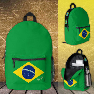 Brasilien, Rucksack, Brasilianische Flagge, Emblem Bedruckter Rucksack