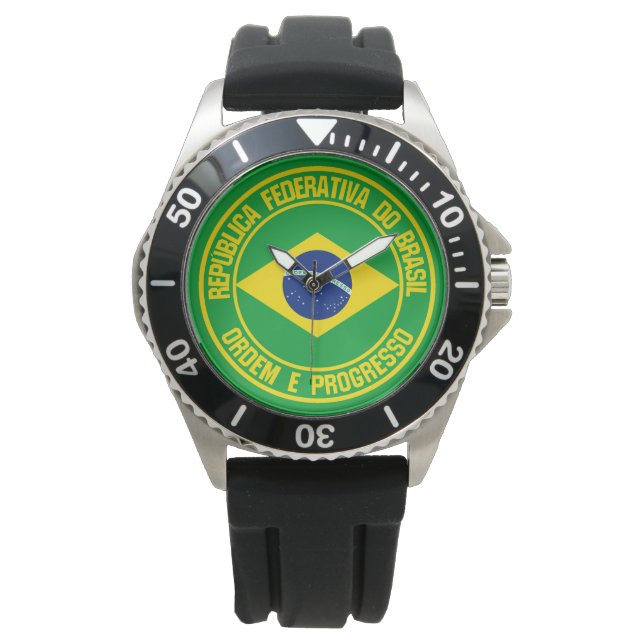 Brasilien-Runde Armbanduhr (Vorderseite)