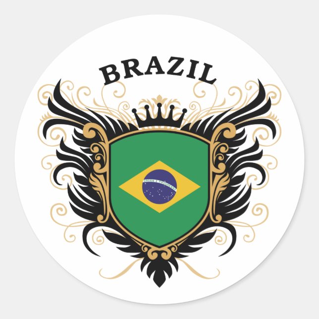 Brasilien Runder Aufkleber (Vorderseite)