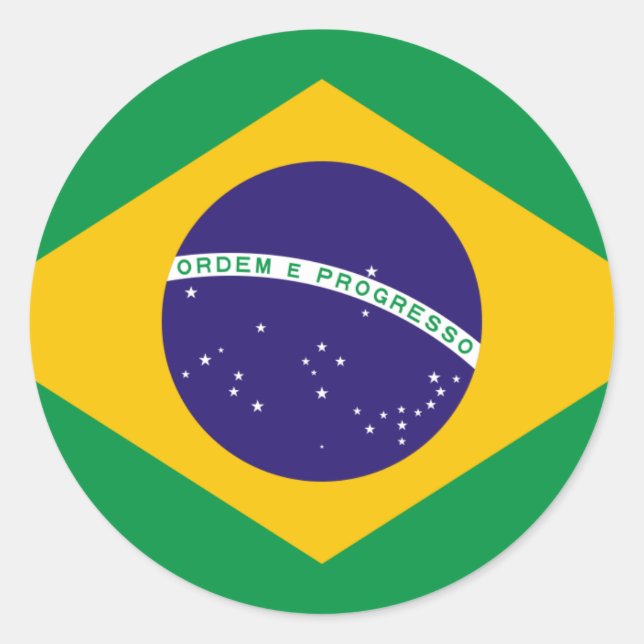 Brasilien Runder Aufkleber (Vorderseite)