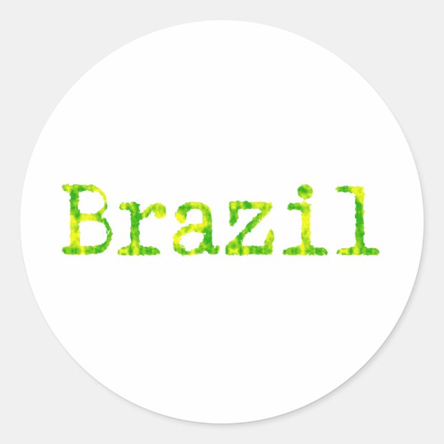 Brasilien Schriftart Grün und Gelb Aufkleber (Vorderseite)