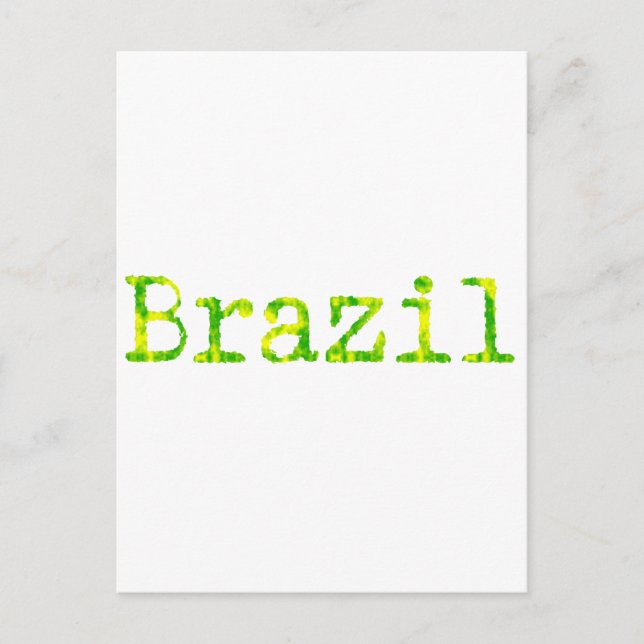 Brasilien Schriftart Grün und Gelb Postkarte (Vorderseite)
