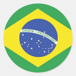 Brasilien-Staatsflagge Runder Aufkleber