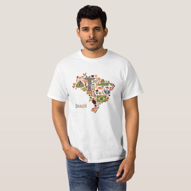 Brasilien-Staatssymbole-lustiges Shirt (Vorne ganz)