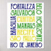 Brasilien Stadt nennt brasilianisches Flaggenplaka