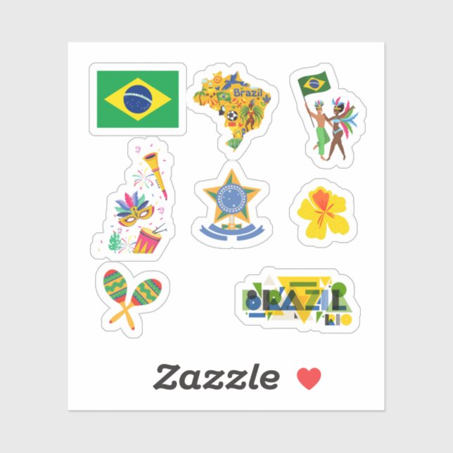 Brasilien Stickers Aufkleber (Blatt)