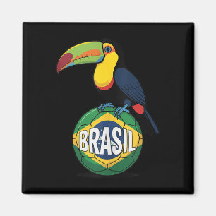 Brasilien Stolz Flagge Brasil Toucan Fußball Fußba Magnet