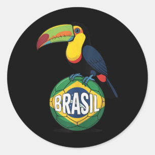 Brasilien Stolz Flagge Brasil Toucan Fußball Fußba Runder Aufkleber