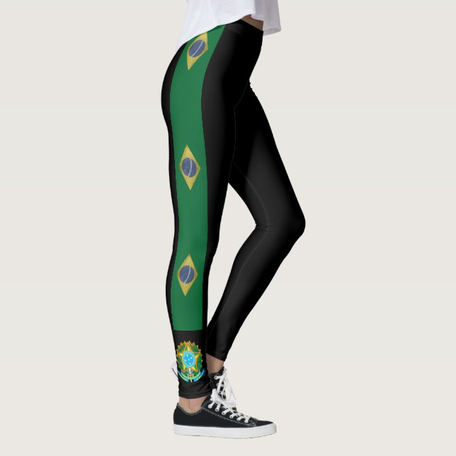 Brasilien stripes Flagge Leggings (Rechts)