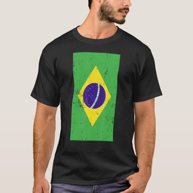 Brasilien Südamerika Brasilia Not leidende Flagge T-Shirt (Vorderseite)