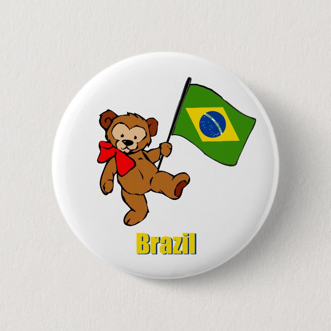 Brasilien-Teddybär Button (Vorderseite)