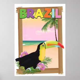 Brasilien Toucan Beach Holiday Poster