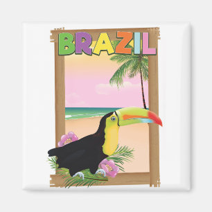 Brasilien Toucan Beach Holiday Poster Magnet