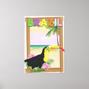 Brasilien-Tukan-Strandurlaub-Plakat Leinwanddruck
