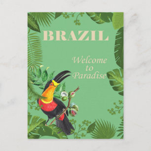 Brasilien Tukan Vintage Reise  Postkarte