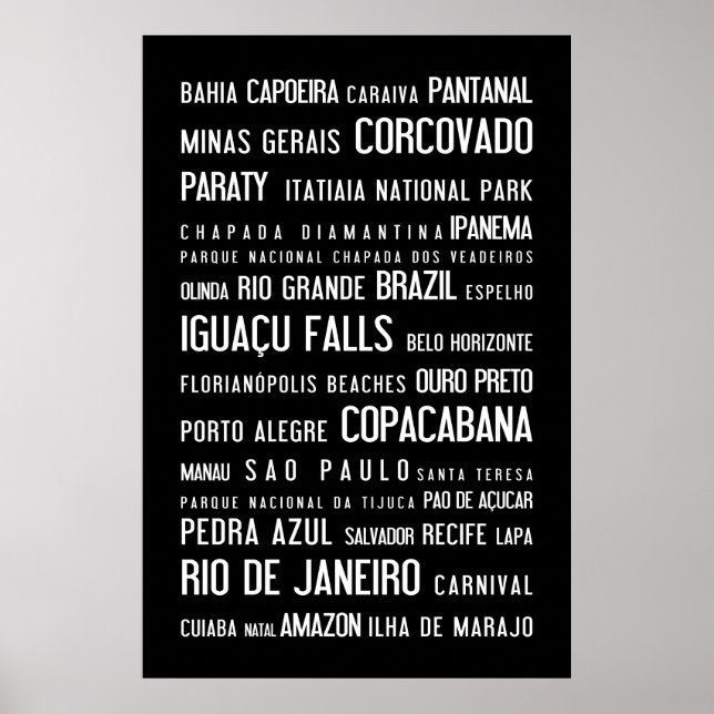 Brasilien typografisches Poster (Vorne)