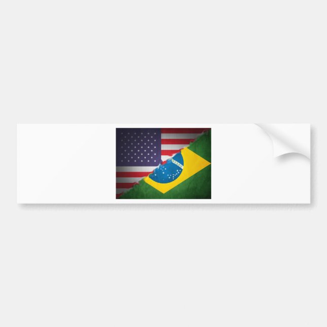 Brasilien und Amerika Autoaufkleber (Vorne)