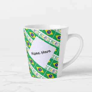 Brasilien und Brasilianische Flagge gekachelt Pers Milchtasse