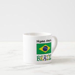 Brasilien und Brasilianische Flagge mit Ihrem Name Espressotasse