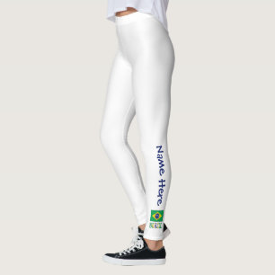 Brasilien und brasilianische Flagge mit Ihrem Name Leggings