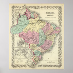Brasilien und Guayana Poster
