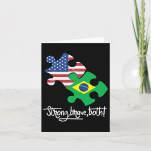 Brasilien und USA 4. Juli Unabhängigkeitstag T-Shi Karte