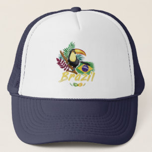 Brasilien Vintag Toucan Flag Samba Maske Souvenir Truckerkappe