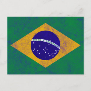 Brasilien - Vintage Flagge Postkarte