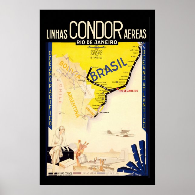 "Brasilien" Vintage Travel Poster (Vorne)
