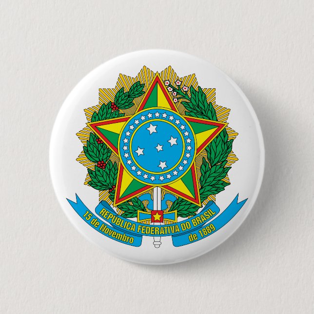 Brasilien-Wappen Knopf Button (Vorderseite)