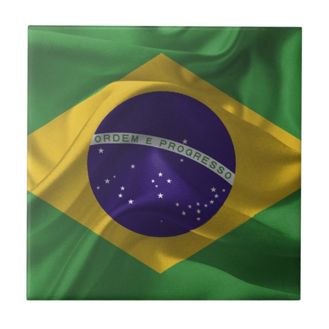 BrasilienFlaggen Fliese (Vorderseite)