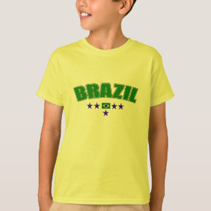 Brasilienfünf-sterneblau fasste Logo T-Shirt