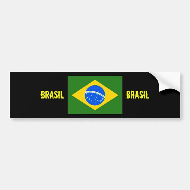 Brasilienmittelflaggen-Autoaufkleber Autoaufkleber (Vorne)