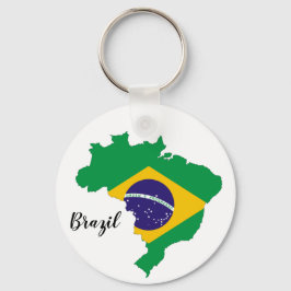 Brasiliens Flag Karte Schlüsselanhänger