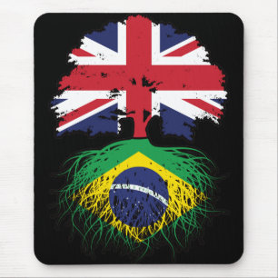 Brasiliens Flagge für britische britische Tree Roo Mousepad