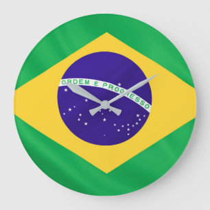 Brasiliens Flagge für die Große Mauer Wanduhr