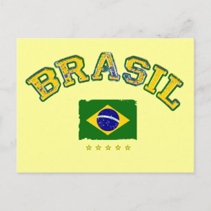 Brasiliens Flagge Fußballstil Postkarte