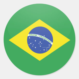 Brasiliens Qualitätsflaggenkreislauf Runder Aufkleber
