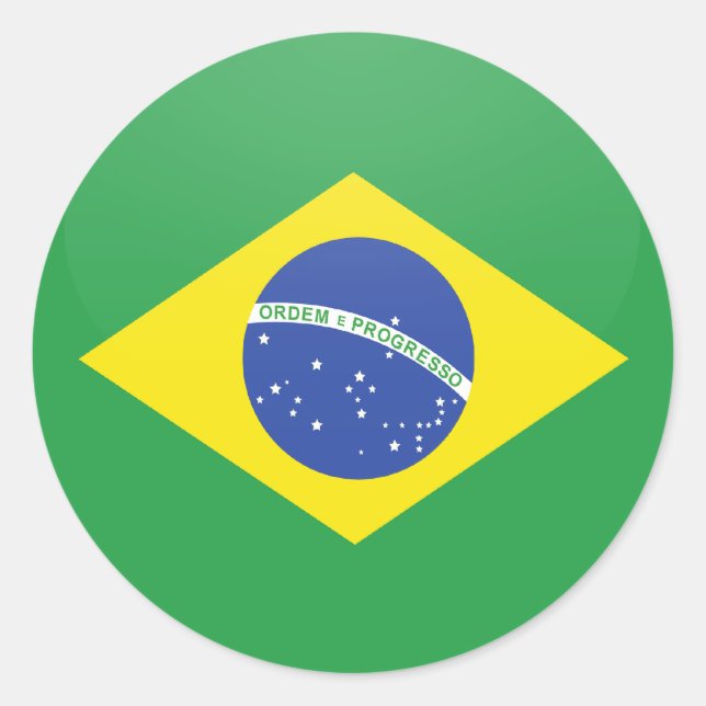 Brasiliens Qualitätsflaggenkreislauf Runder Aufkleber (Vorderseite)