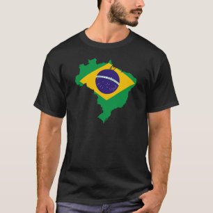 Brasiliensflagge Karte T-Shirt