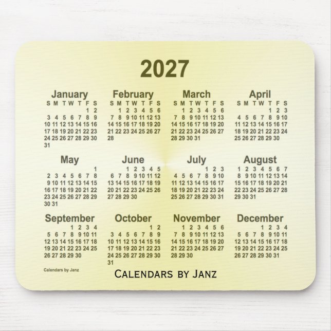 Brass Calendar 2027 von Janz Mouse Pad Mousepad (Vorne)