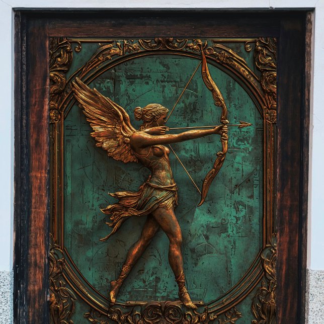 Brass-Frau mit Arrow-Decoupage Seidenpapier (Von Creator hochgeladen)