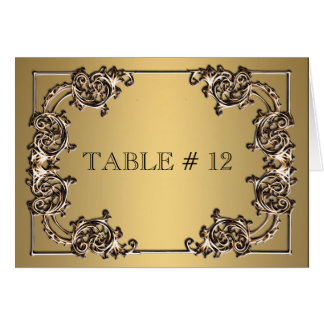 Brass gold verzierte Tischnummer Hochzeitsessen