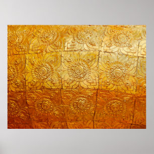 Brass-Quadrat mit Musterkabstract, Art, Grafik Poster